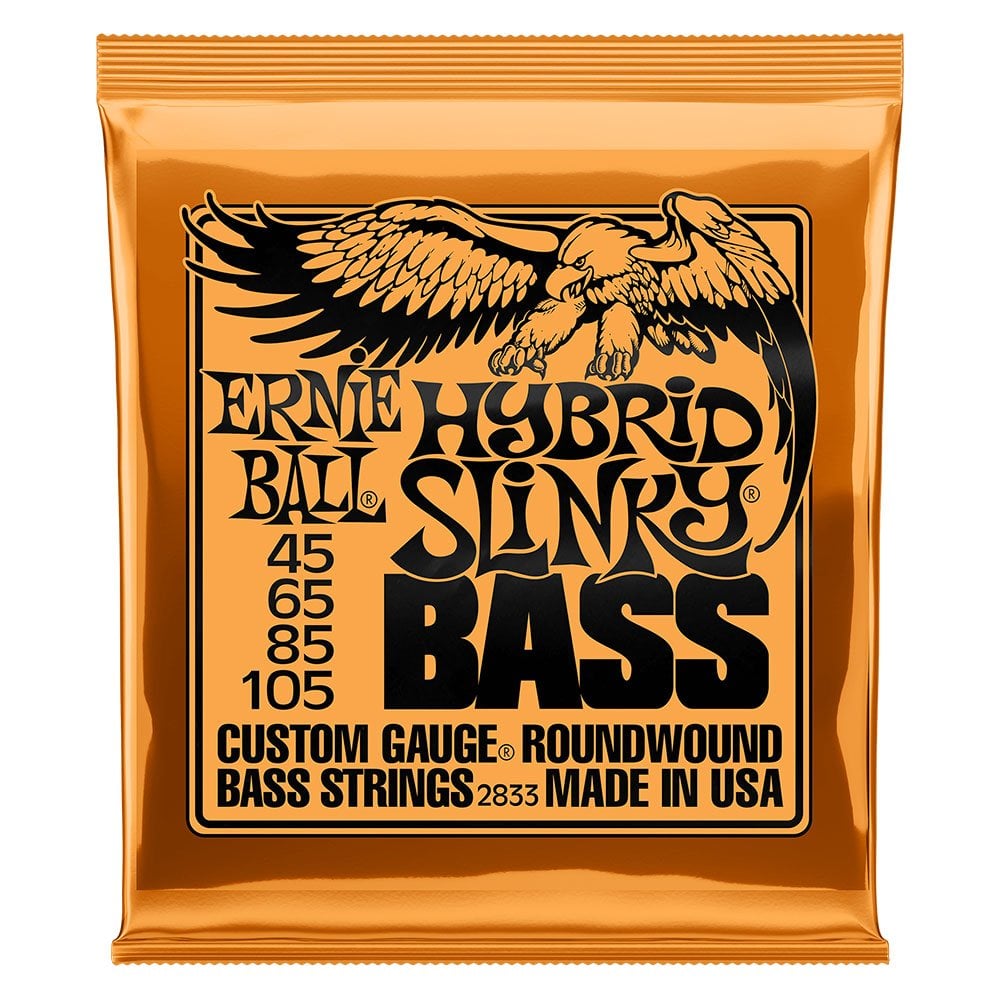Ernie Ball Hybrid Slinky Nickel Wound Electric Bass Guitar Strings, 45-105