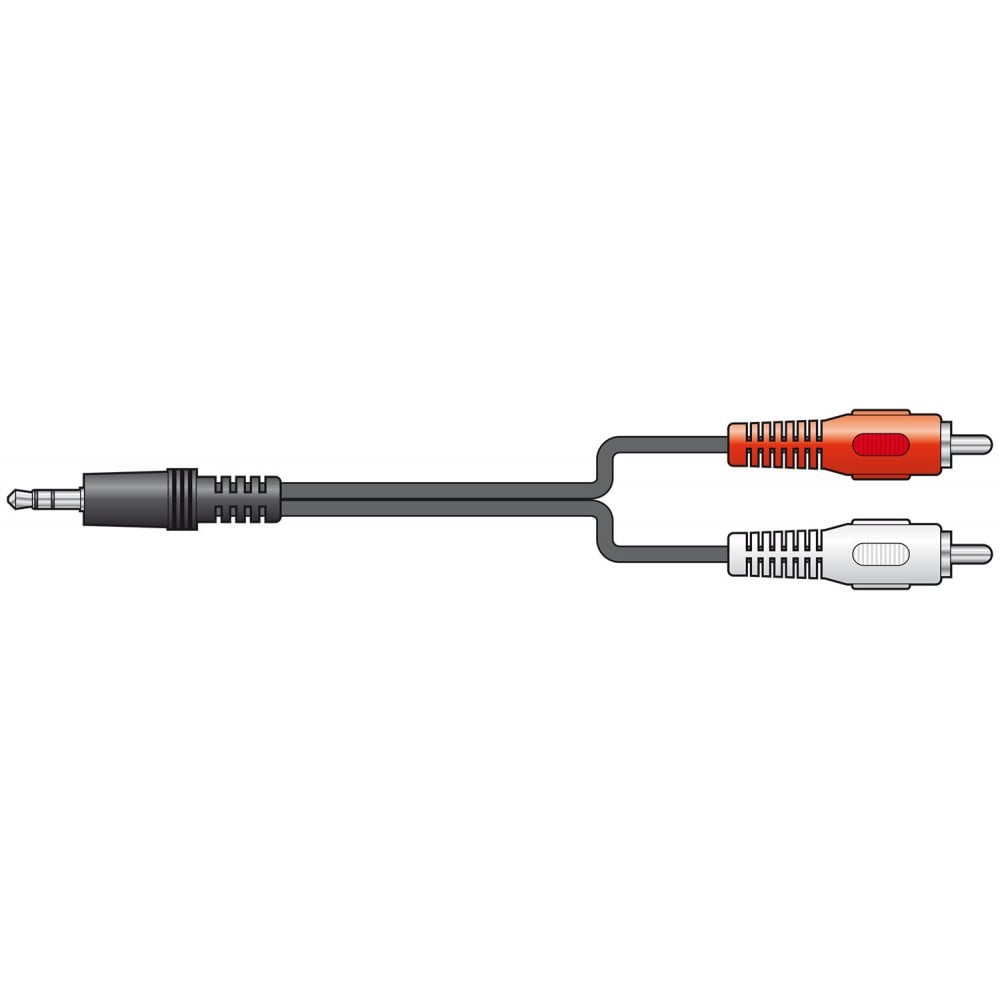 3.5mm Stereo Plug to 2 x RCA Plugs Lead
