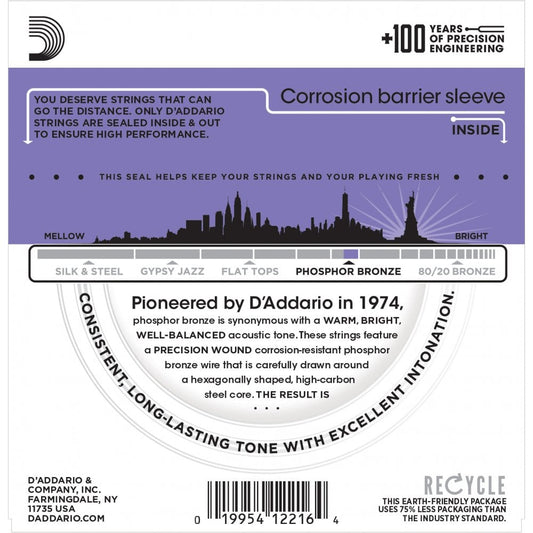 D'Addario EJ26 Phosphor Bronze Acoustic Guitar Strings, Custom Light, 11-52