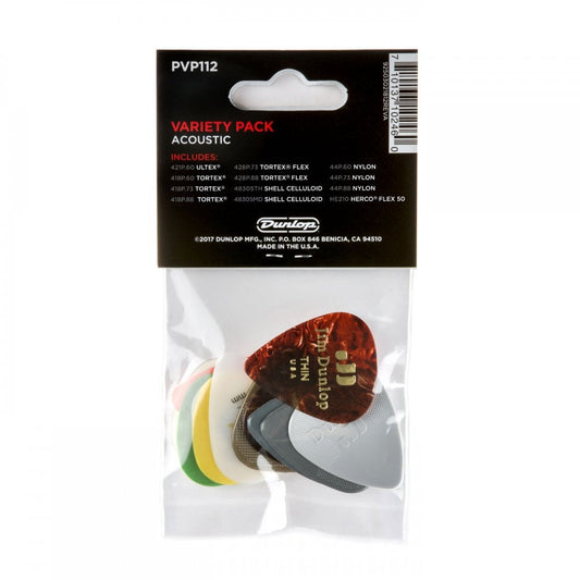 Dunlop PVP112 Acoustic Guitar Pick Variety 12 Pack