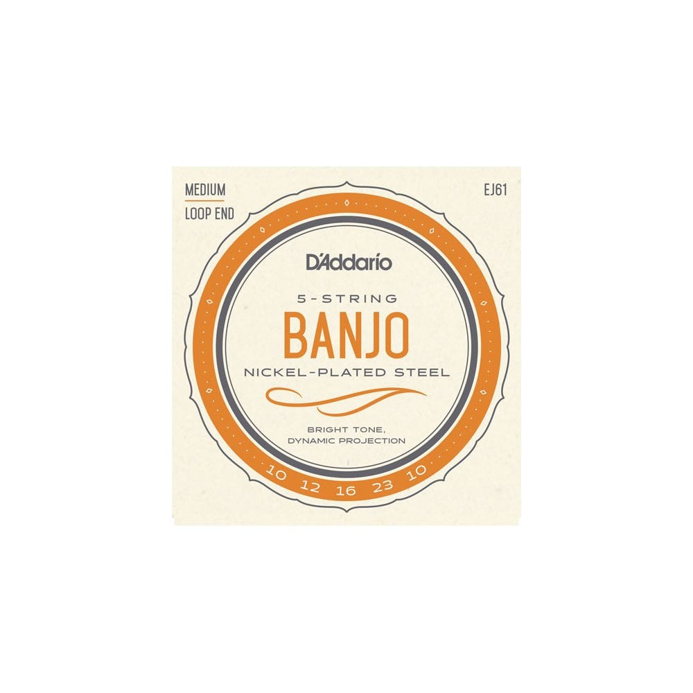 D'Addario EJ61 5-String Banjo Strings, Nickel, Medium, 10-23