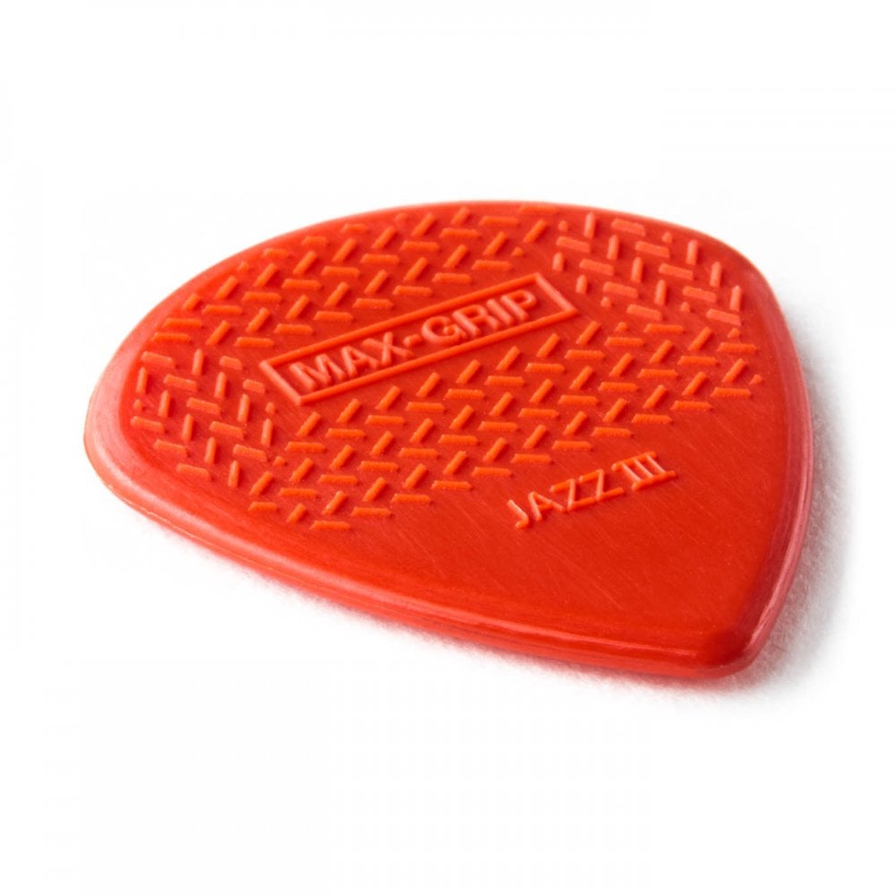 Dunlop Max-Grip Jazz III Nylon Guitar Pick 6 Pack, Red