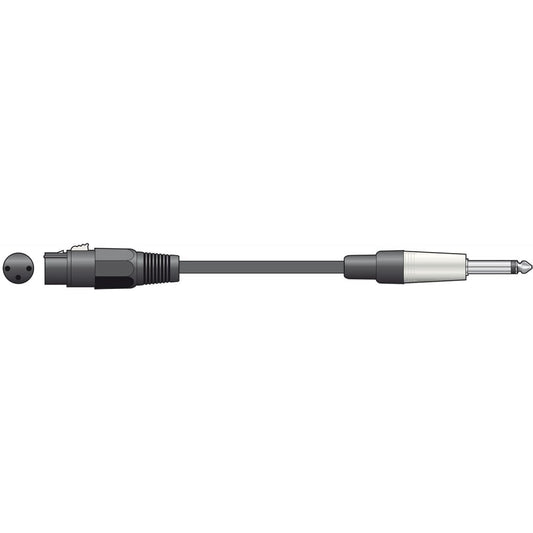 Chord Classic Microphone Leads XLR Female - 6.3mm Mono Jack Plug
