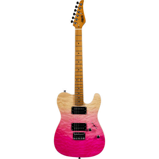 Jet Guitars JT-450, Quilted Transparent Pink