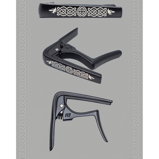 Dunlop Trigger Fly Capo, Celtic Knot Special Edition Black