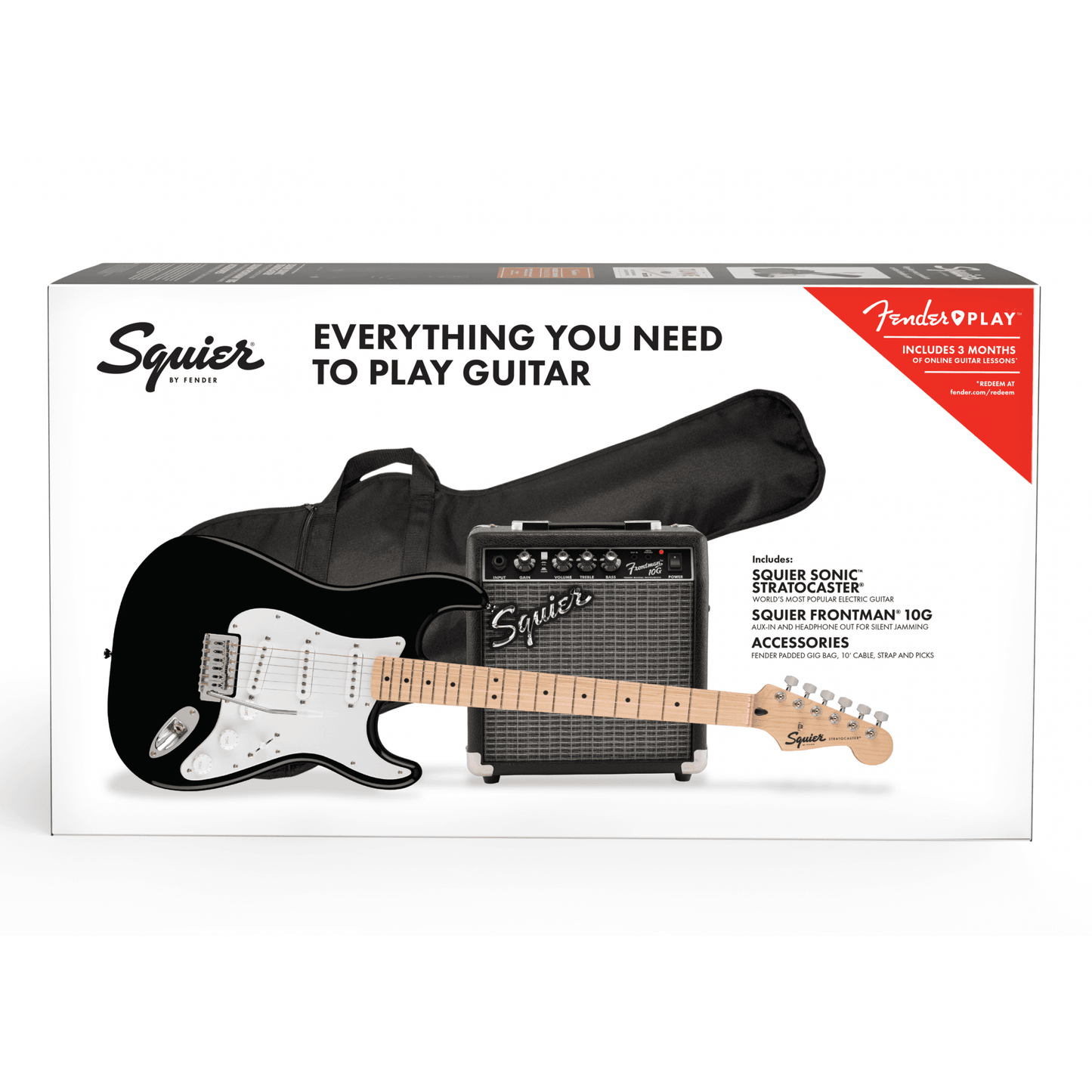 Squier Sonic Stratocaster Pack, Black (B-Stock)