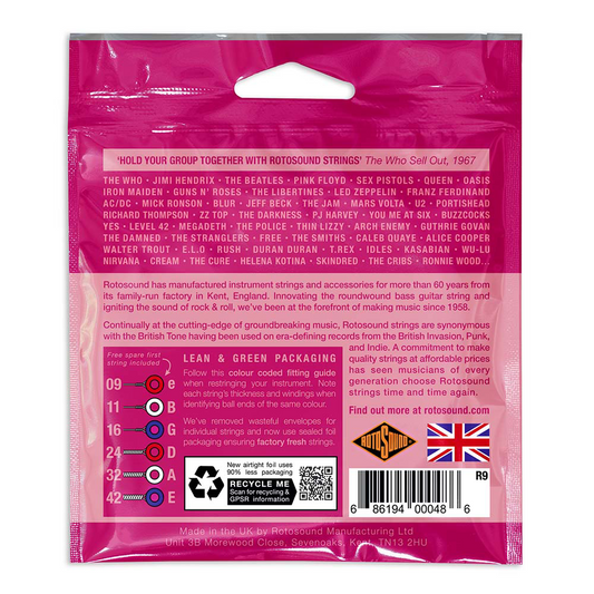 Rotosound R9 Roto Pinks Super Light Electric Strings 9-42