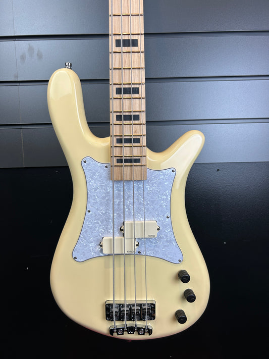 Warwick RB Adam Clayton Signature Bass with EMG Pickups, in Solid Creme White with Pearloid Pickguard