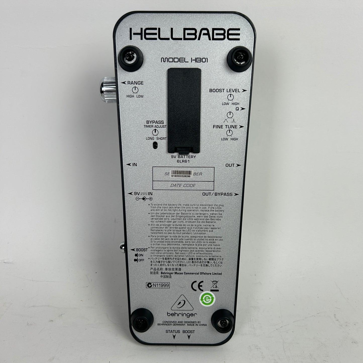 Behringer Hell Babe Wah Pedal (Pre-Owned)