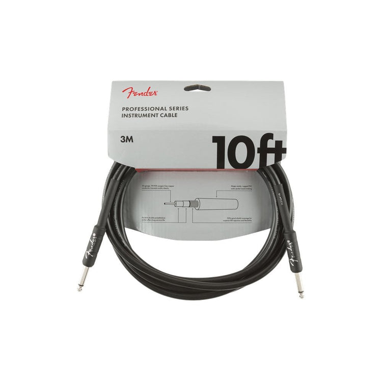 Fender Professional Series Instrument Cable, Straight/Straight, 10', Black