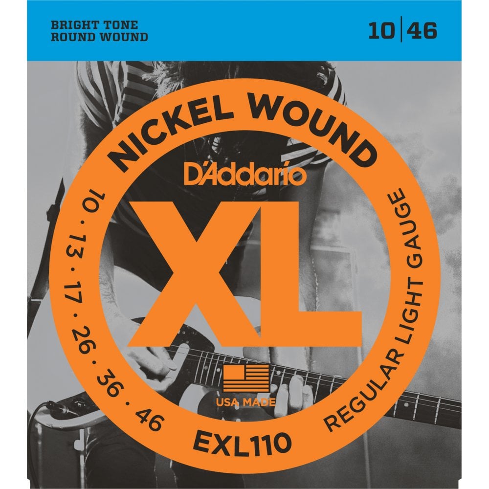 D'Addario EXL110 Nickel Wound Electric Guitar Strings, Regular Light, 10-46