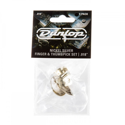 Dunlop Nickel Finger and Thumb Picks 0.18mm Gauge, 5 Pack