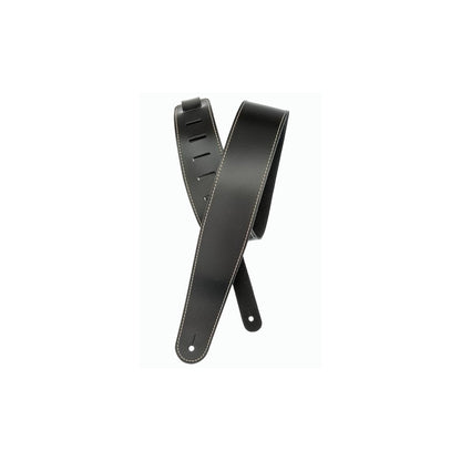 D'Addario Classic Leather Guitar Strap with Contrast Stitch, Black