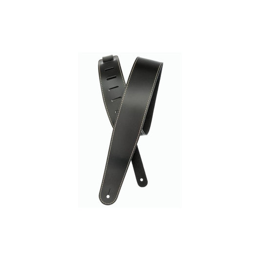 D'Addario Classic Leather Guitar Strap with Contrast Stitch, Black