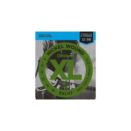 D'Addario EXL117 Nickel Wound, Medium Top/Extra-Heavy Bottom, 11-56