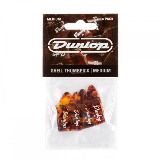 Dunlop Medium Shell Plastic Thumbpicks, 4 Pack