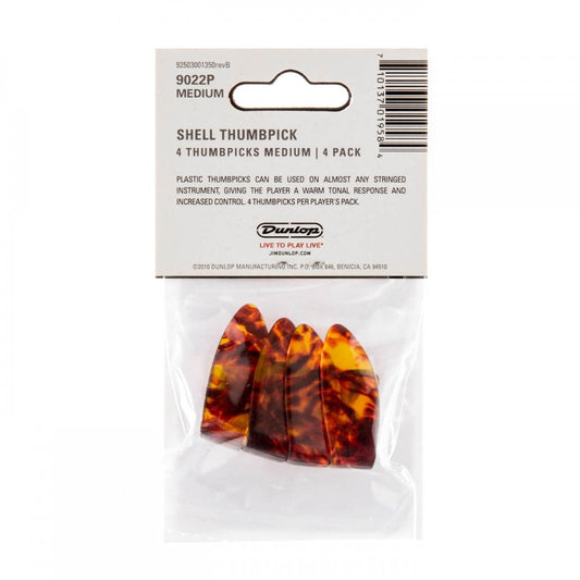 Dunlop Medium Shell Plastic Thumbpicks, 4 Pack