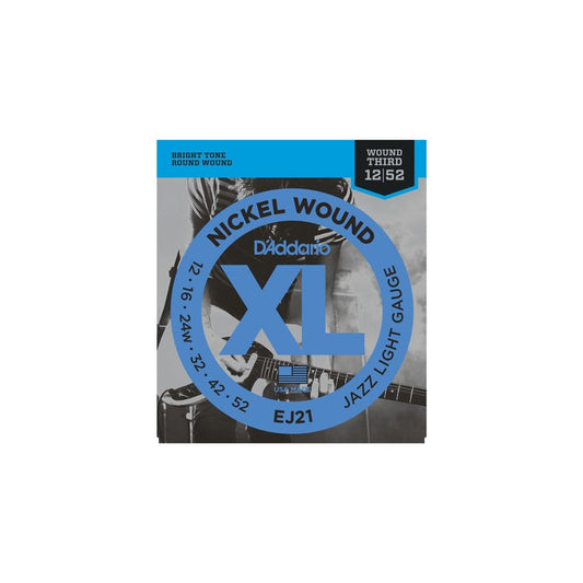 D'addario EJ21 Nickel Wound, Jazz Light, 12-52