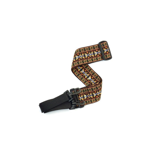 D'Addario by D'Addario Hootenanny Woven Banjo Strap in Yellow and Brown