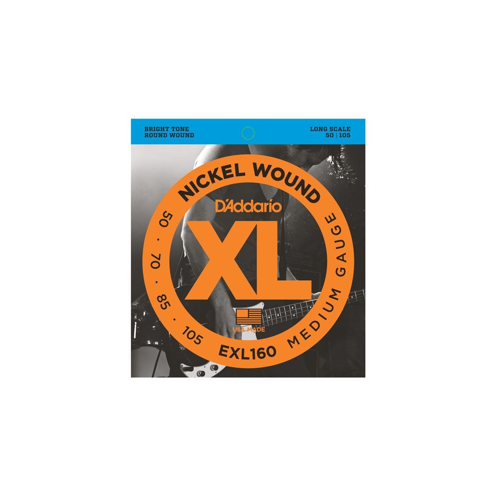 D'Addario EXL160 Nickel Wound Bass, Medium, 50-105, Long Scale