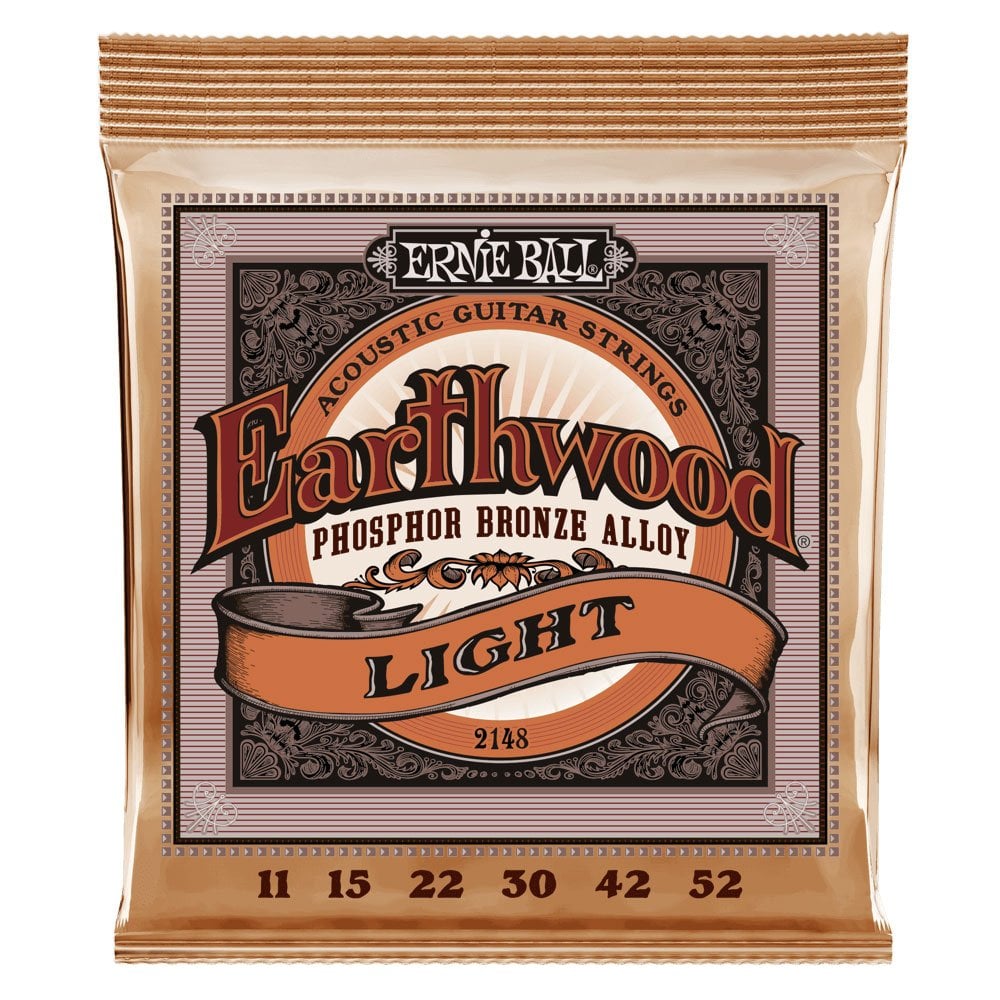Ernie Ball Earthwood Light Phosphor Bronze Acoustic Guitar Strings, 11-52