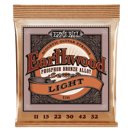 Ernie Ball Earthwood Light Phosphor Bronze Acoustic Guitar Strings, 11-52