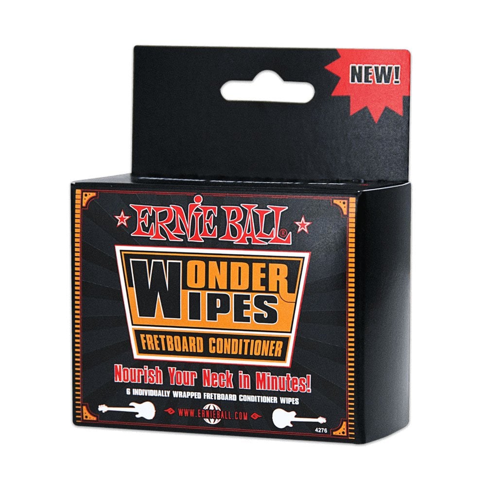 Ernie Ball 4276 Wonder Wipes Fretboard Conditioner, 6 Pack