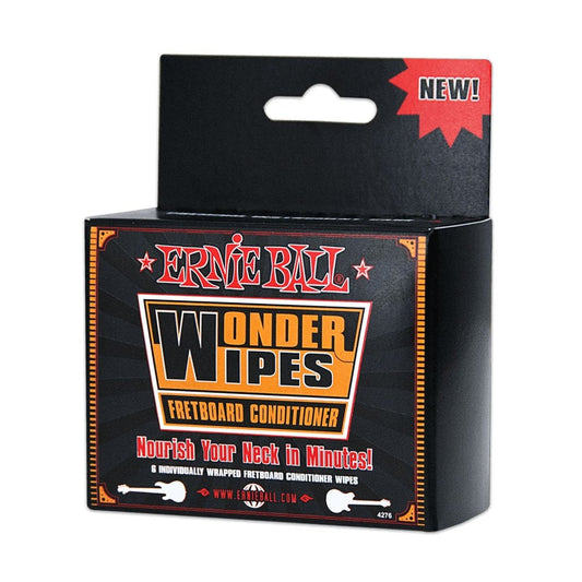 Ernie Ball 4276 Wonder Wipes Fretboard Conditioner, 6 Pack