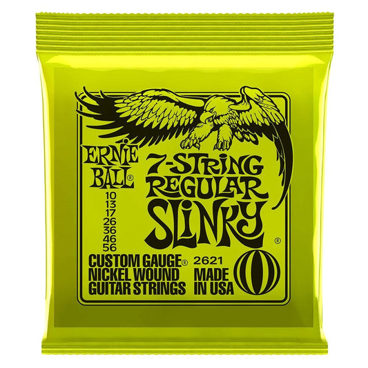 Ernie Ball Regular Slinky 7-String Nickel Wound Electric Guitar Strings, 10-56