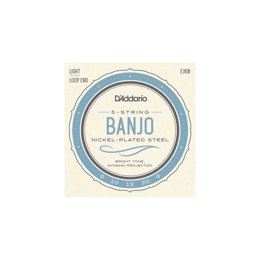 D'addario EJ60 5 String Banjo Strings Nickel 9-20