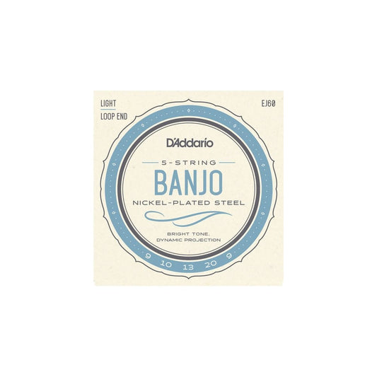 D'addario EJ60 5 String Banjo Strings Nickel 9-20