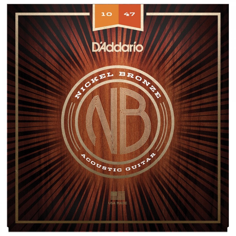 D'addario NB1047 Nickel Bronze Acoustic Guitar Strings, Extra Light, 10-47