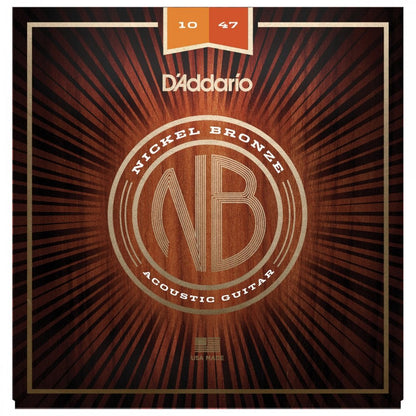 D'addario NB1047 Nickel Bronze Acoustic Guitar Strings, Extra Light, 10-47