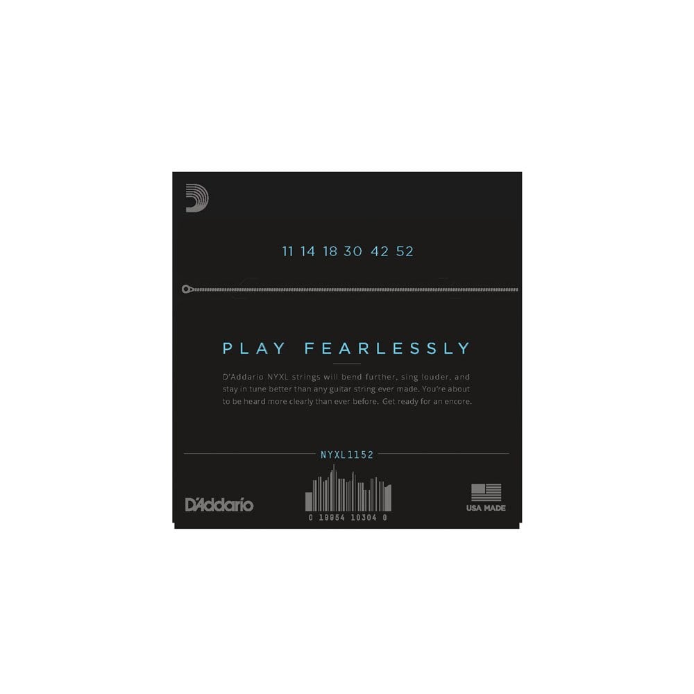 D'Addario NYXL1152 Nickel Wound, Medium Top / Heavy Bottom, 11-52