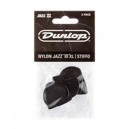 Dunlop Nylon Jazz III XL Guitar Pick 6 Pack, Black
