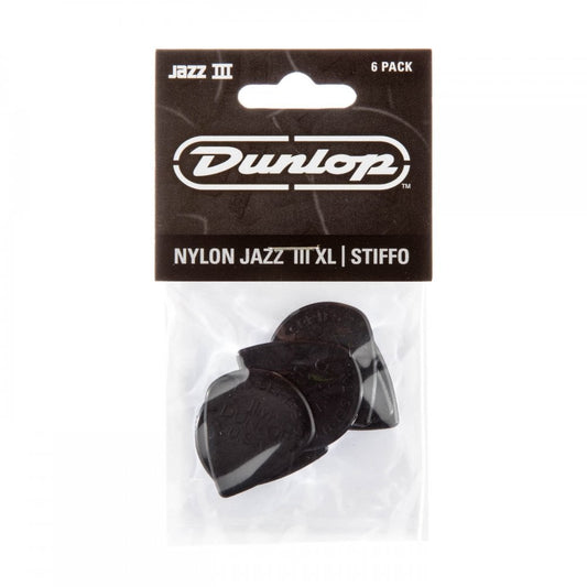 Dunlop Nylon Jazz III XL Guitar Pick 6 Pack, Black