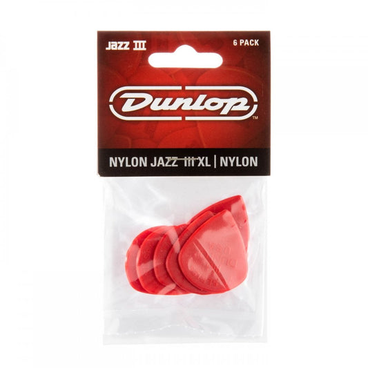 Dunlop Nylon Jazz III XL Guitar Pick 6 Pack, Red