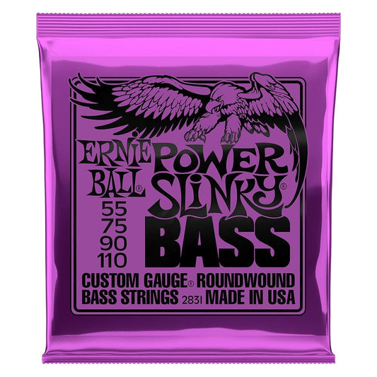 Ernie Ball Power Slinky Nickel Wound Electric Bass Strings, 55-110