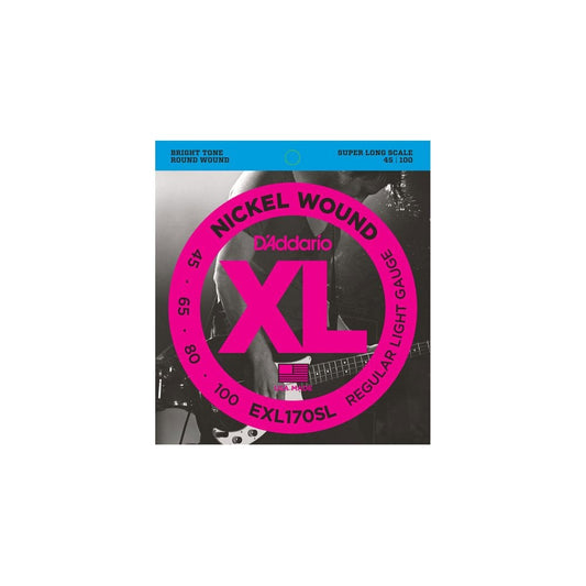 D'addario EXL170SL Nickel Wound Bass Strings, Light, 45-100, Super Long Scale