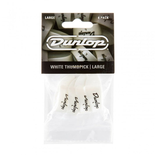 Dunlop White Large Thumbpicks, 4 Pack