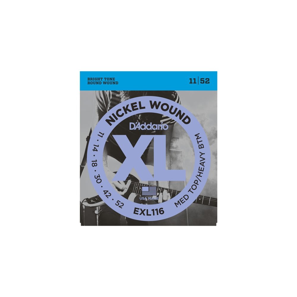 D'addario EXL116 Nickel Wound, Medium Top/Heavy Bottom, 11-52