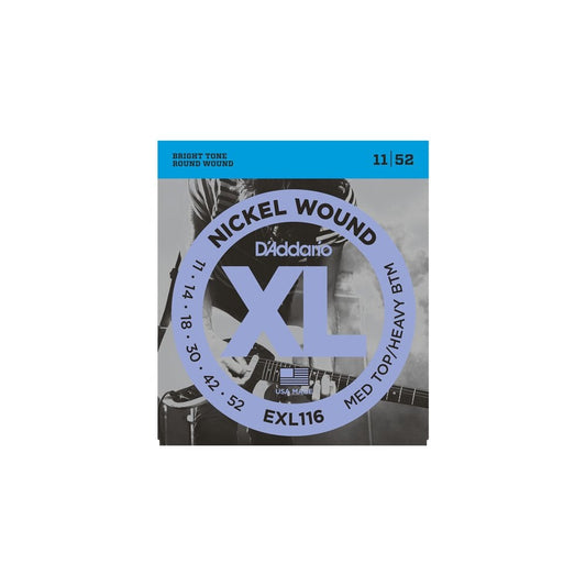 D'addario EXL116 Nickel Wound, Medium Top/Heavy Bottom, 11-52