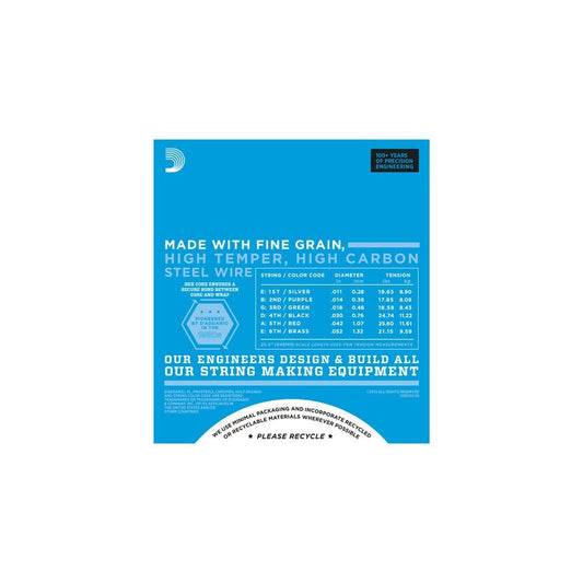 D'addario EXL116 Nickel Wound, Medium Top/Heavy Bottom, 11-52
