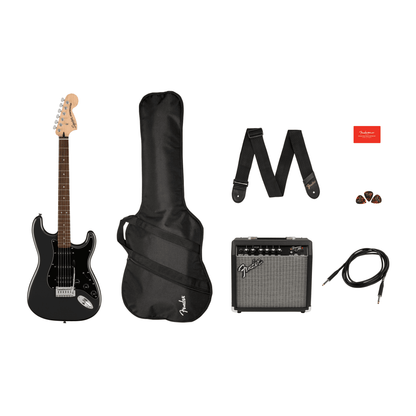 Squier Affinity Series Stratocaster HSS Pack, Laurel Fingerboard, Charcoal Frost Metallic