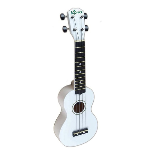 Kona Soprano Ukulele, White