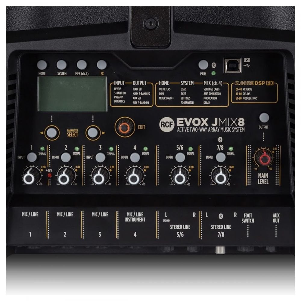 RCF EVOX JMIX8 Column PA System with Digital Mixer