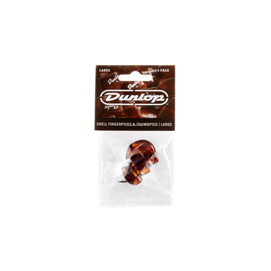 Dunlop 3 Finger and 1 Thumb Pick Players 4 Pack, Shell