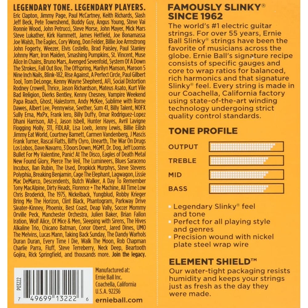 Ernie Ball Hybrid Slinky Nickel Wound Electric Guitar Strings 3 Pack - 9-46 Gauge