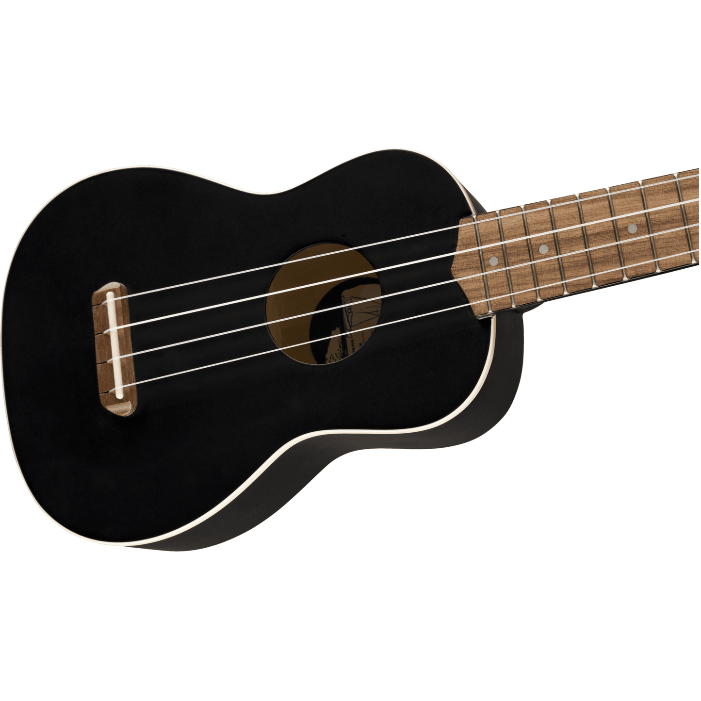 Fender Venice Soprano Ukulele, Walnut Fingerboard, Black