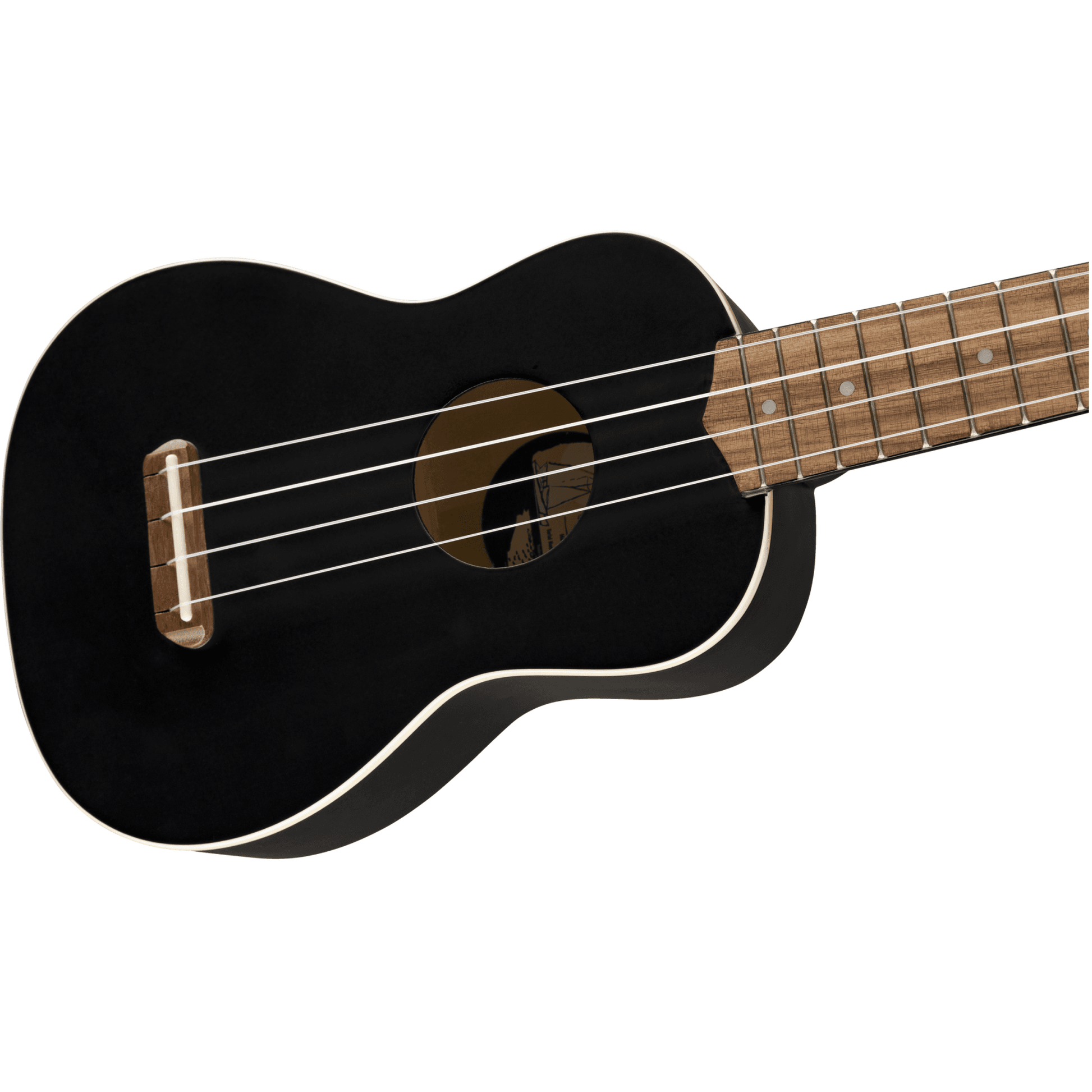 Fender Venice Soprano Ukulele, Walnut Fingerboard, Black